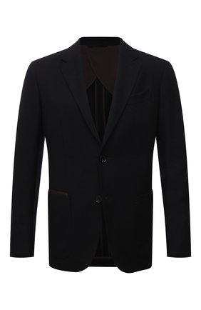 Мужской пиджак из шерсти и кашемира ERMENEGILDO ZEGNA черного цвета по цене 199500 руб., арт. UVC20/TQR | Фото 1 Мужской пиджак из шерсти и кашемира ERMENEGILDO ZEGNA черного цвета, арт. UVC20/TQR | Фото 1 (Материал внешний: Шерсть; Материал подклада: Хлопок; Длина (для топов): Стандартные; Рукава: Длинные; 1-2-бортные: Однобортные; Случай: Коктейльный; Пиджаки М: Приталенный; Стили: Кэжуэл)