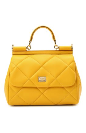 Женская сумка sicily medium DOLCE & GABBANA желтого цвета по цене 152000 руб., арт. BB6002/AW591 | Фото 1 Женская сумка sicily medium DOLCE & GABBANA желтого цвета, арт. BB6002/AW591 | Фото 1 (Материал: Натуральная кожа; Размер: medium; Сумки-технические: Сумки top-handle; Ремень/цепочка: На ремешке)