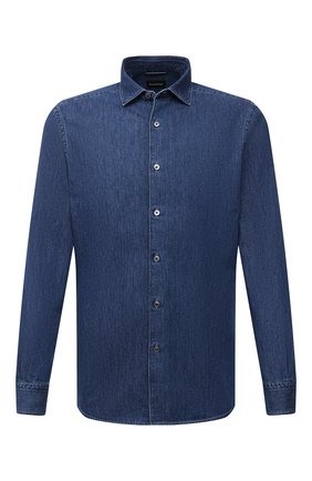 Мужская джинсовая рубашка ERMENEGILDO ZEGNA синего цвета по цене 32650 руб., арт. UYX11/SRF5 | Фото 1 Мужская джинсовая рубашка ERMENEGILDO ZEGNA синего цвета, арт. UYX11/SRF5 | Фото 1