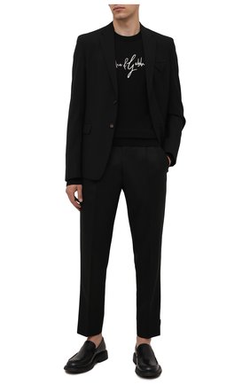 Мужские шерстяные брюки ERMENEGILDO ZEGNA черного цвета по цене 54900 руб., арт. UYI09/TP22 | Фото 2 Мужские шерстяные брюки ERMENEGILDO ZEGNA черного цвета, арт. UYI09/TP22 | Фото 2 (Материал внешний: Шерсть; Случай: Формальный; Стили: Классический; Длина (брюки, джинсы): Стандартные)