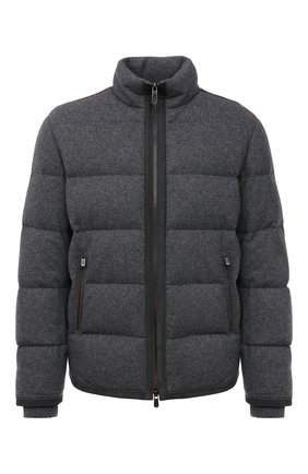 Мужская пуховая куртка ZEGNA COUTURE темно-серого цвета по цене 588500 руб., арт. CYC43/2Y208 | Фото 1 Мужская пуховая куртка ZEGNA COUTURE темно-серого цвета, арт. CYC43/2Y208 | Фото 1 (Материал внешний: Шерсть, Кашемир; Материал утеплителя: Пух и перо; Рукава: Длинные; Длина (верхняя одежда): Короткие; Материал подклада: Шелк; Кросс-КТ: Куртка; Мужское Кросс-КТ: пуховик-короткий; Стили: Кэжуэл)