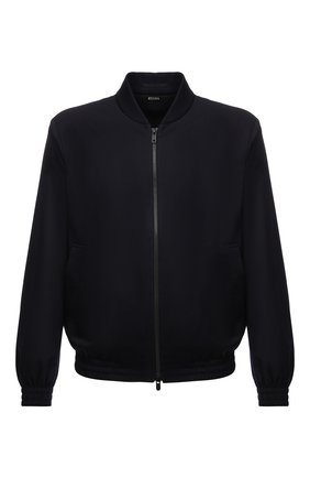 Мужской шерстяной бомбер Z ZEGNA темно-синего цвета по цене 105000 руб., арт. 222825/1GBLG0 | Фото 1 Мужской шерстяной бомбер Z ZEGNA темно-синего цвета, арт. 222825/1GBLG0 | Фото 1