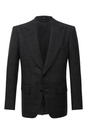 Мужской шерстяной пиджак TOM FORD серого цвета по цене 299500 руб., арт. 256R45/1IME40 | Фото 1 Мужской шерстяной пиджак TOM FORD серого цвета, арт. 256R45/1IME40 | Фото 1 (Рукава: Длинные; Материал подклада: Купро, Шелк; Длина (для топов): Стандартные; Материал внешний: Шерсть; Пиджаки М: Прямой; Случай: Формальный; 1-2-бортные: Однобортные; Стили: Кэжуэл)