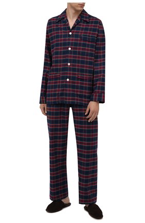 Мужская хлопковая пижама DEREK ROSE разноцветного цвета, арт. 5000-KELB020 | Фото 1 (Длина (брюки, джинсы): Стандартные; Рукава: Длинные; Длина (для топов): Стандартные; Материал внешний: Хлопок; Кросс-КТ: домашняя одежда)