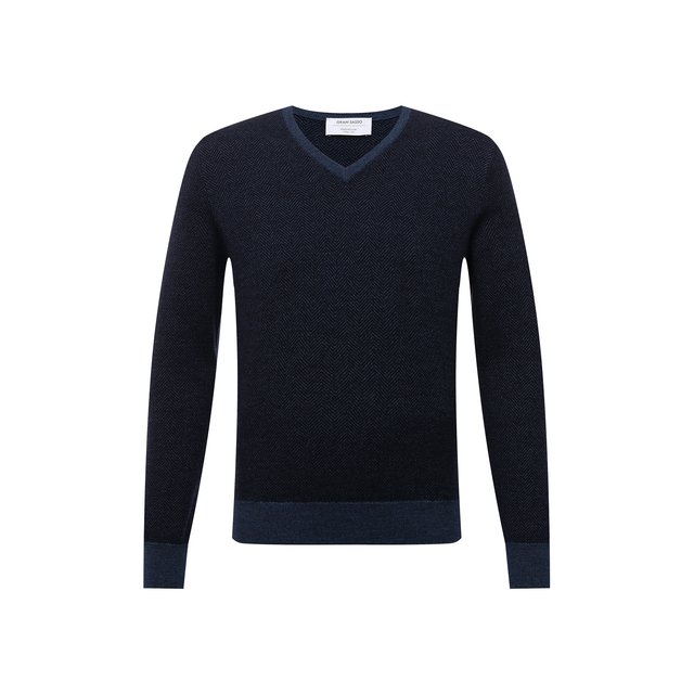Шерстяной пуловер Gran Sasso синего цвета