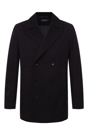 Мужской шерстяное пальто Z ZEGNA темно-синего цвета, арт. 297735/4DG6G0 | Фото 1 (Материал внешний: Шерсть; Длина (верхняя одежда): Короткие; Рукава: Длинные; Материал подклада: Вискоза; Мужское Кросс-КТ: пальто-верхняя одежда; Стили: Классический; Региональные ограничения белый список (Axapta Mercury): RU)