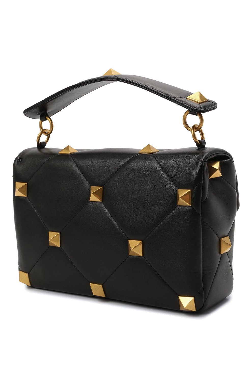 Женская сумка roman stud large VALENTINO черного цвета по цене 299500 руб., арт. WW2B0I60/BSF | Фото 4 Женская сумка roman stud large VALENTINO черного цвета, арт. WW2B0I60/BSF | Фото 4 (Сумки-технические: Сумки top-handle; Материал: Натуральная кожа; Ремень/цепочка: На ремешке; Размер: large)