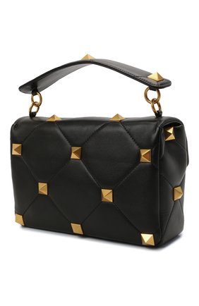 Женская сумка roman stud large VALENTINO черного цвета по цене 299500 руб., арт. WW2B0I60/BSF | Фото 4 Женская сумка roman stud large VALENTINO черного цвета, арт. WW2B0I60/BSF | Фото 4 (Сумки-технические: Сумки top-handle; Материал: Натуральная кожа; Ремень/цепочка: На ремешке; Размер: large)