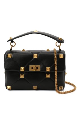 Женская сумка roman stud large VALENTINO черного цвета по цене 299500 руб., арт. WW2B0I60/BSF | Фото 7 Женская сумка roman stud large VALENTINO черного цвета, арт. WW2B0I60/BSF | Фото 7 (Сумки-технические: Сумки top-handle; Материал: Натуральная кожа; Ремень/цепочка: На ремешке; Размер: large)
