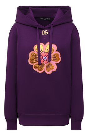 Женский хлопковое худи DOLCE & GABBANA фиолетового цвета по цене 69950 руб., арт. F9K47Z/G7BBQ | Фото 1 Женский хлопковое худи DOLCE & GABBANA фиолетового цвета, арт. F9K47Z/G7BBQ | Фото 1 (Длина (для топов): Стандартные; Рукава: Длинные; Материал внешний: Хлопок; Стили: Спорт-шик; Женское Кросс-КТ: Худи-одежда)