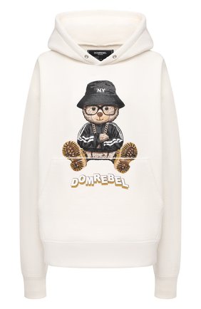 Женский хлопковое худи DOMREBEL кремвого цвета по цене 26400 руб., арт. NY BEAR/H00DIE/W | Фото 1 Женский хлопковое худи DOMREBEL кремвого цвета, арт. NY BEAR/H00DIE/W | Фото 1