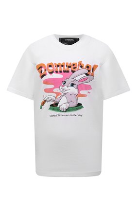 Женская хлопковая футболка DOMREBEL белого цвета по цене 12650 руб., арт. CARR0TS/B0X T/W | Фото 1 Женская хлопковая футболка DOMREBEL белого цвета, арт. CARR0TS/B0X T/W | Фото 1