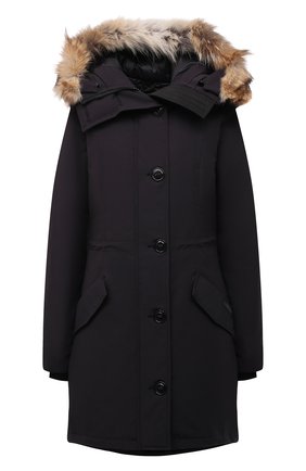 Женская пуховая парка rossclair CANADA GOOSE темно-синего цвета по цене 109500 руб., арт. 2580LB | Фото 1 Женская пуховая парка rossclair CANADA GOOSE темно-синего цвета, арт. 2580LB | Фото 1