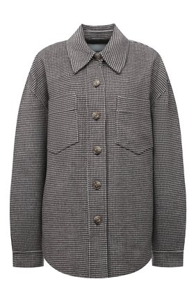 Женская куртка из шерсти и кашемира NANUSHKA коричневого цвета, арт. NW21PF0W00667 | Фото 1 (Материал внешний: Шерсть; Длина (верхняя одежда): Короткие; Рукава: Длинные; Стили: Кэжуэл; Кросс-КТ: Куртка)
