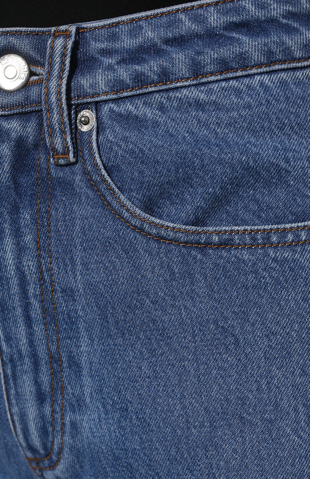 Женские джинсы NANUSHKA голубого цвета, арт. NW21CRPA01455 | Фото 5 (Кросс-КТ: Деним; Длина (брюки, джинсы): Стандартные; Силуэт Ж (брюки и джинсы): Расклешенные; Материал внешний: Хлопок, Деним; Стили: Кэжуэл)