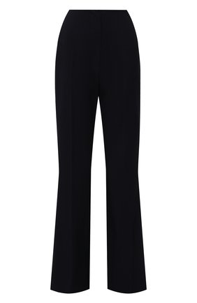 Женские брюки NANUSHKA темно-синего цвета, арт. NW21PFPA01159 | Фото 1 (Стили: Гламурный; Длина (брюки, джинсы): Стандартные; Женское Кросс-КТ: Брюки-одежда; Материал внешний: Синтетический материал; Силуэт Ж (брюки и джинсы): Расклешенные)