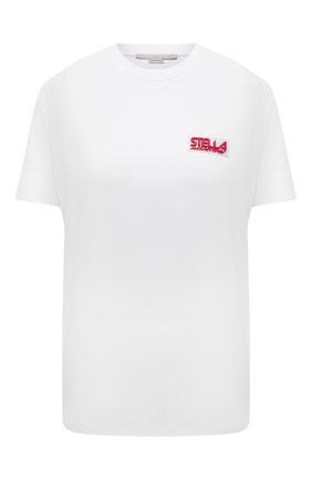 Женская хлопковая футболка STELLA MCCARTNEY белого цвета по цене 23150 руб., арт. 603736/SPW03 | Фото 1 Женская хлопковая футболка STELLA MCCARTNEY белого цвета, арт. 603736/SPW03 | Фото 1 (Длина (для топов): Стандартные; Рукава: Короткие; Материал внешний: Хлопок; Стили: Спорт-шик; Принт: С принтом; Женское Кросс-КТ: Футболка-одежда)