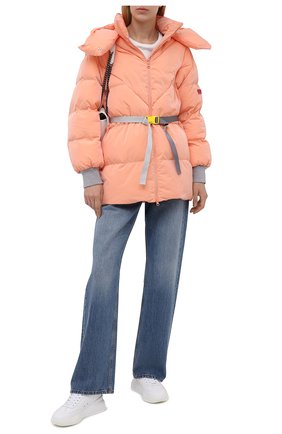 Женская утепленная куртка STELLA MCCARTNEY персикового цвета, арт. 603219/SSA14 | Фото 2 (Рукава: Длинные; Длина (верхняя одежда): До середины бедра; Материал внешний: Синтетический материал; Материал подклада: Синтетический материал; Стили: Спорт-шик; Кросс-КТ: Пуховик, Утепленный, Куртка)
