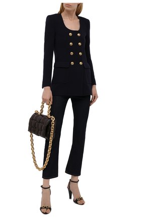 Женский шерстяной жакет SAINT LAURENT темно-синего цвета по цене 209500 руб., арт. 660054/Y288V | Фото 2 Женский шерстяной жакет SAINT LAURENT темно-синего цвета, арт. 660054/Y288V | Фото 2 (Длина (для топов): Стандартные; Материал внешний: Шерсть; Материал подклада: Шелк; Рукава: Длинные; Стили: Гламурный; Случай: Вечерний; Женское Кросс-КТ: Жакет-одежда; 1-2-бортные: Двубортные)