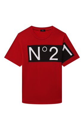 Детская хлопковая футболка N21 красного цвета по цене 5220 руб., арт. N21119/N0153/N21T86U | Фото 1 Детская хлопковая футболка N21 красного цвета, арт. N21119/N0153/N21T86U | Фото 1