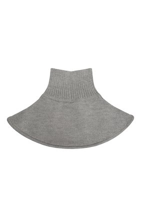 Детский шерстяной шарф-манишка CATYA серого цвета, арт. 125759 | Фото 2 (Материал: Шерсть, Текстиль)