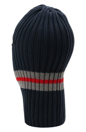 Детского шерстяная шапка-балаклава CATYA темно-синего цвета, арт. 125618 | Фото 2 (Материал: Шерсть, Текстиль)
