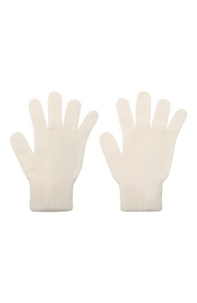 Детские шерстяные перчатки CATYA белого цвета, арт. 125545 | Фото 2 (Материал: Шерсть, Текстиль)