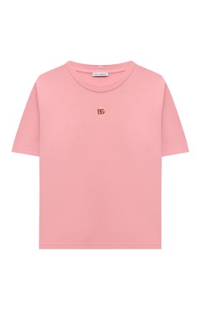Детская хлопковая футболка DOLCE & GABBANA розового цвета по цене 11500 руб., арт. L5JTAZ/G7BDN/8-14 | Фото 1 Детская хлопковая футболка DOLCE & GABBANA розового цвета, арт. L5JTAZ/G7BDN/8-14 | Фото 1