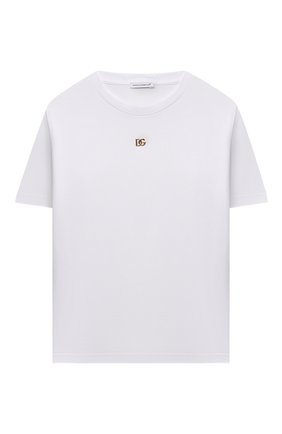 Детская хлопковая футболка DOLCE & GABBANA белого цвета по цене 10650 руб., арт. L5JTAZ/G7BDN/2-6 | Фото 1 Детская хлопковая футболка DOLCE & GABBANA белого цвета, арт. L5JTAZ/G7BDN/2-6 | Фото 1