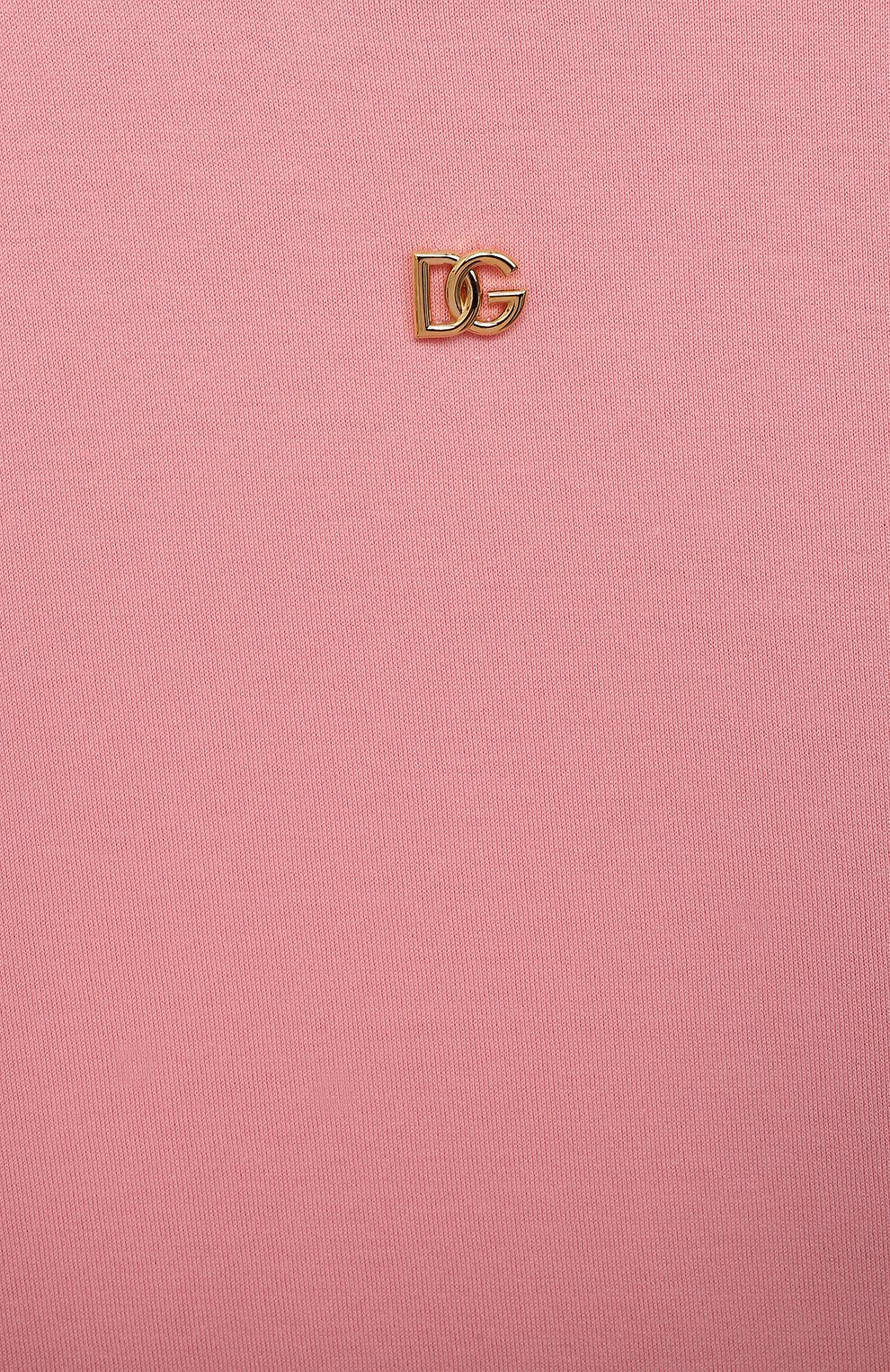 Детская хлопковая футболка DOLCE & GABBANA розового цвета, арт. L5JTAZ/G7BDN/2-6 | Фото 3 (Девочки Кросс-КТ: футболка-одежда; Рукава: Короткие; Материал внешний: Хлопок; Ростовка одежда: 2 года | 92 см, 3 года | 98 см, 4 года | 104 см, 5 лет | 110 см, 6 лет | 116 см)