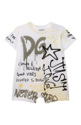 Детское хлопковый комбинезон DOLCE & GABBANA белого цвета по цене 14900 руб., арт. L1J02V/G7BJ6 | Фото 1 Детское хлопковый комбинезон DOLCE & GABBANA белого цвета, арт. L1J02V/G7BJ6 | Фото 1 (Материал внешний: Хлопок; Рукава: Короткие; Ростовка одежда: 0 - 3 мес | 50 - 60 см, 12 мес | 80 см, 18 мес | 86 см, 3 мес | 62 см, 6 мес | 68 см, 9 мес | 74 см)
