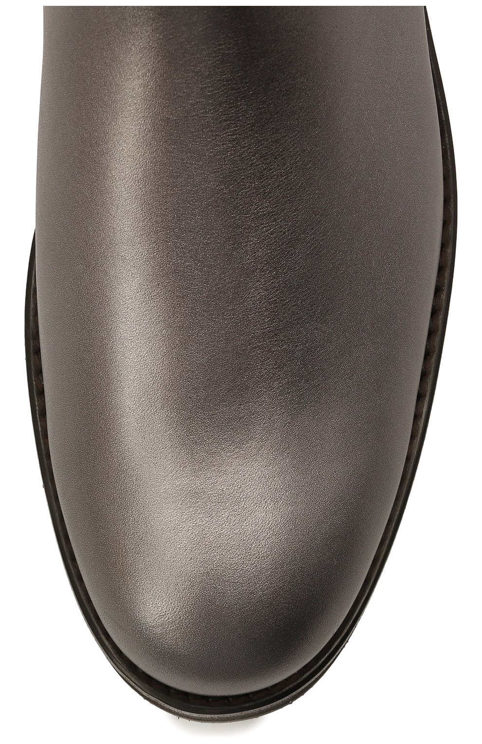 Детские кожаные челси BRUNELLO CUCINELLI серебряного цвета, арт. BZBRI1G017 | Фото 4 (Длина стельки: 23,5, 25, 24; Материал внешний: Кожа; Материал внутренний: Натуральная кожа)