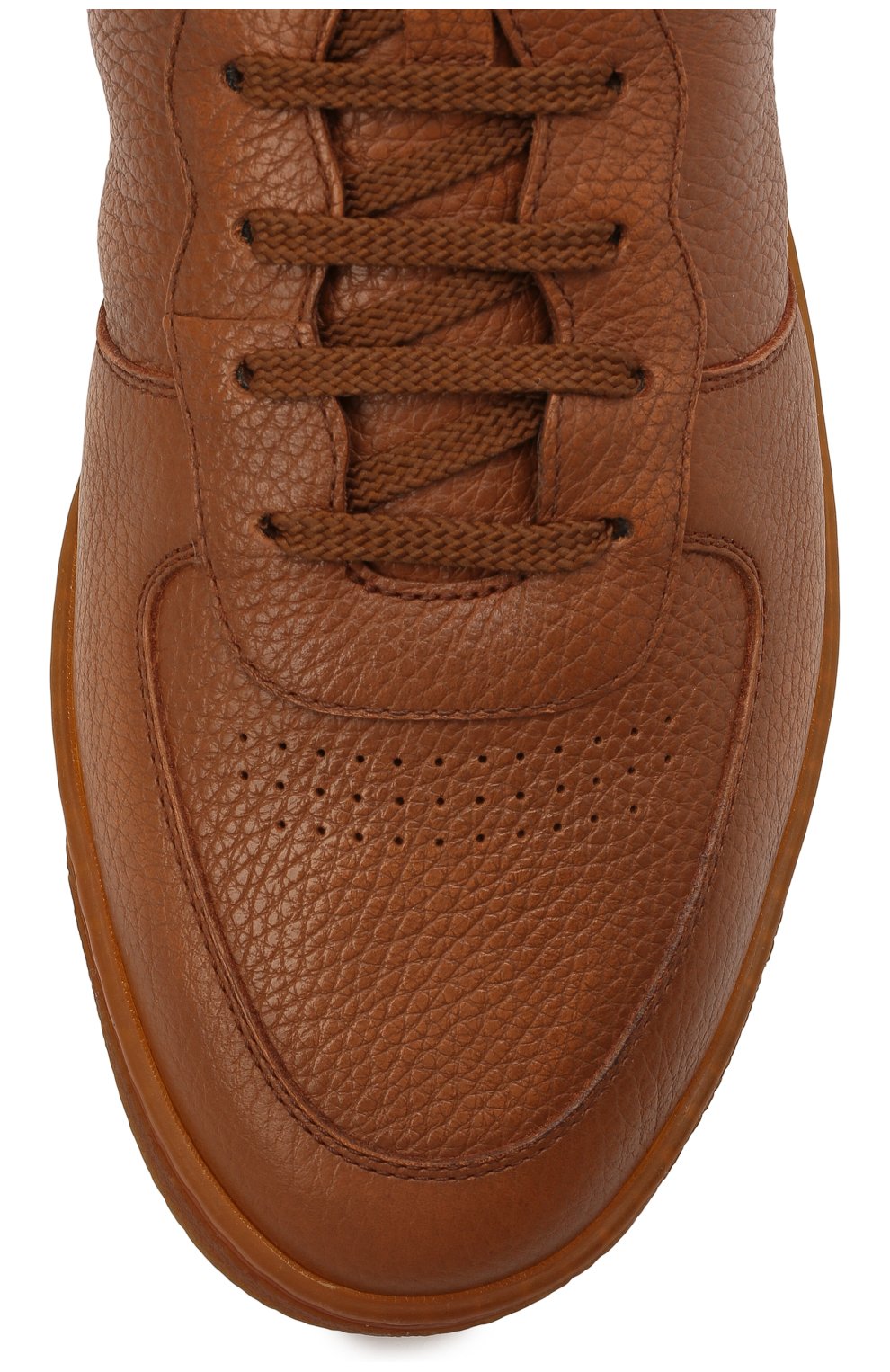 Мужские кожаные кеды BRUNELLO CUCINELLI коричневого цвета, арт. MZULNMN273 | Фото 5 (Длина стельки: 27,3, 27,6, 29,6, 26,9, 29, 28, 28,7, 28,4, 30,3; Материал внешний: Кожа; Материал утеплителя: Натуральный мех; Стили: Классический; Подошва: Плоская; ширина носка стельки: 8,8, 9, 9,1, 9,2, 9,3, 9,4, 9,5, 9,6, 9,8; толщина подошвы: 2,3, 2,4, 2,5)