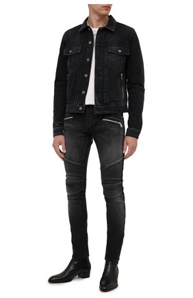 Мужская джинсовая куртка BALMAIN черного цвета по цене 97800 руб., арт. WH1TC015/013D | Фото 2 Мужская джинсовая куртка BALMAIN черного цвета, арт. WH1TC015/013D | Фото 2