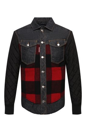Мужская комбинированная куртка DSQUARED2 темно-синего цвета по цене 59750 руб., арт. S74DM0548/S30485 | Фото 1 Мужская комбинированная куртка DSQUARED2 темно-синего цвета, арт. S74DM0548/S30485 | Фото 1