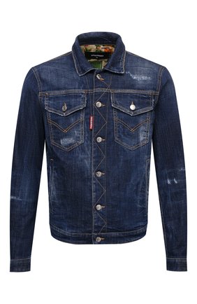 Мужская джинсовая куртка DSQUARED2 темно-синего цвета по цене 69900 руб., арт. S74AM1207/S30342 | Фото 1 Мужская джинсовая куртка DSQUARED2 темно-синего цвета, арт. S74AM1207/S30342 | Фото 1