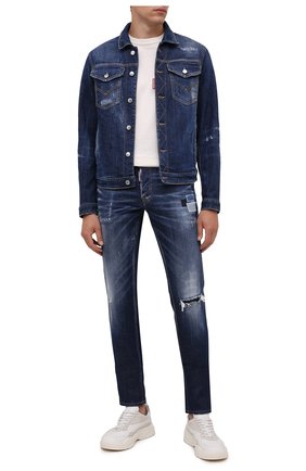 Мужская джинсовая куртка DSQUARED2 темно-синего цвета по цене 69900 руб., арт. S74AM1207/S30342 | Фото 2 Мужская джинсовая куртка DSQUARED2 темно-синего цвета, арт. S74AM1207/S30342 | Фото 2