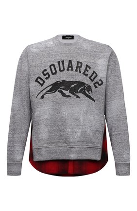 Мужской хлопковый свитшот DSQUARED2 серого цвета по цене 65450 руб., арт. S74GU0515/S25477 | Фото 1 Мужской хлопковый свитшот DSQUARED2 серого цвета, арт. S74GU0515/S25477 | Фото 1