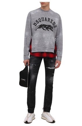 Мужской хлопковый свитшот DSQUARED2 серого цвета по цене 65450 руб., арт. S74GU0515/S25477 | Фото 2 Мужской хлопковый свитшот DSQUARED2 серого цвета, арт. S74GU0515/S25477 | Фото 2
