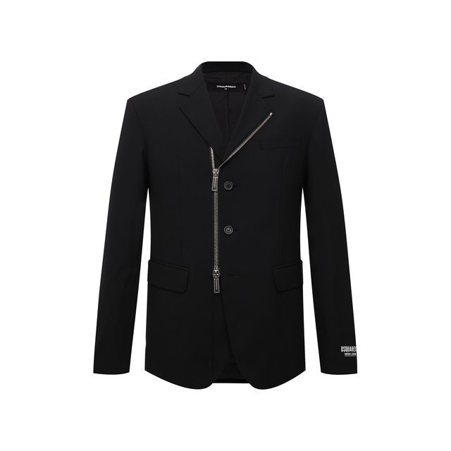 Шерстяной пиджак Dsquared2 черного цвета
