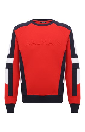 Мужской хлопковый свитшот BALMAIN красного цвета по цене 121000 руб., арт. WH1JS035/B120 | Фото 1 Мужской хлопковый свитшот BALMAIN красного цвета, арт. WH1JS035/B120 | Фото 1 (Длина (для топов): Стандартные; Материал внешний: Хлопок; Рукава: Длинные; Мужское Кросс-КТ: свитшот-одежда; Принт: С принтом; Стили: Спорт-шик; Региональные ограничения белый список (Axapta Mercury): RU)