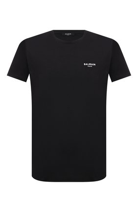 Мужская хлопковая футболка BALMAIN черного цвета по цене 27200 руб., арт. WH1EF000/B069 | Фото 1 Мужская хлопковая футболка BALMAIN черного цвета, арт. WH1EF000/B069 | Фото 1
