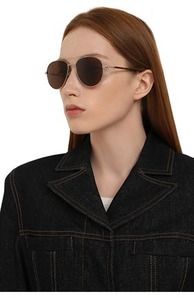Женские солнцезащитные очки LORO PIANA коричневого цвета, арт. FAI4926 | Фото 2 (Тип очков: С/з; Очки форма: Авиаторы)