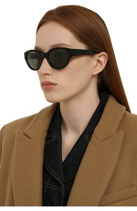 Женские солнцезащитные очки LORO PIANA черного цвета, арт. FAL4776 | Фото 2 (Тип очков: С/з; Очки форма: Овальные)
