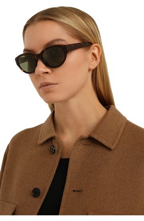 Женские солнцезащитные очки LORO PIANA темно-коричневого цвета, арт. FAL4776 | Фото 2 (Тип очков: С/з; Очки форма: Овальные)
