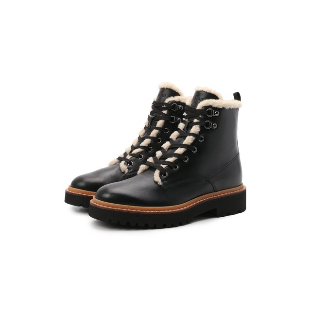 Кожаные ботинки H578 Hogan черного цвета