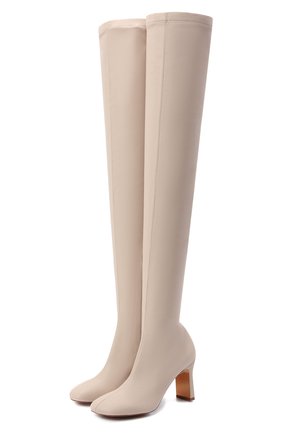 Женские комбинированные ботфорты ivy stretch STELLA MCCARTNEY светло-бежевого цвета по цене 78850 руб., арт. 800381/W1CV0 | Фото 1 Женские комбинированные ботфорты ivy stretch STELLA MCCARTNEY светло-бежевого цвета, арт. 800381/W1CV0 | Фото 1 (Высота голенища: Высокие; Материал внешний: Текстиль, Экокожа; Подошва: Плоская; Материал внутренний: Текстиль; Каблук высота: Высокий; Каблук тип: Фигурный)