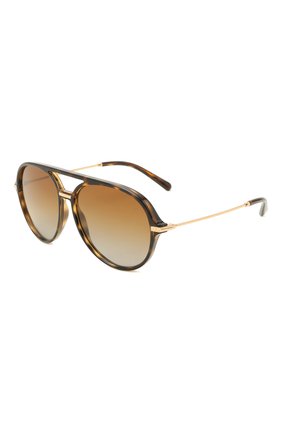 Женские солнцезащитные очки DOLCE & GABBANA коричневого цвета, арт. 6159-502/T5 | Фото 1 (Тип очков: С/з; Очки форма: Круглые)
