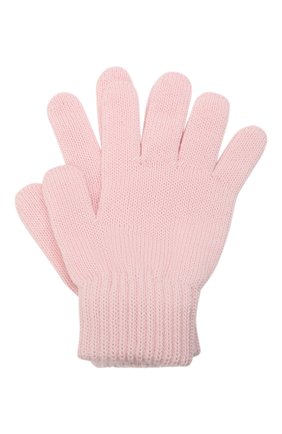 Детские шерстяные перчатки CATYA розового цвета, арт. 125545 | Фото 1 (Материал: Шерсть, Текстиль)