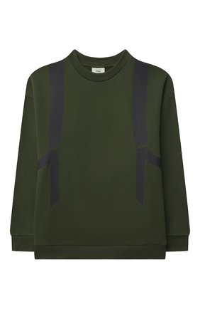 Детский хлопковый свитшот FENDI зеленого цвета по цене 65800 руб., арт. JMH152/5V0/8A-12+ | Фото 1 Детский хлопковый свитшот FENDI зеленого цвета, арт. JMH152/5V0/8A-12+ | Фото 1 (Рукава: Длинные; Материал внешний: Хлопок; Мальчики Кросс-КТ: Толстовка-одежда, Свитшот-одежда; Ростовка одежда: 10 - 11 лет | 140 - 146см, 12 лет | 152 см, 8 лет | 128 см)